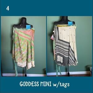 ✨3 for $60✨DARN GOOD YARN Reversible Sari Wrap Skirt  Plus Size Goddess Mini NWT
